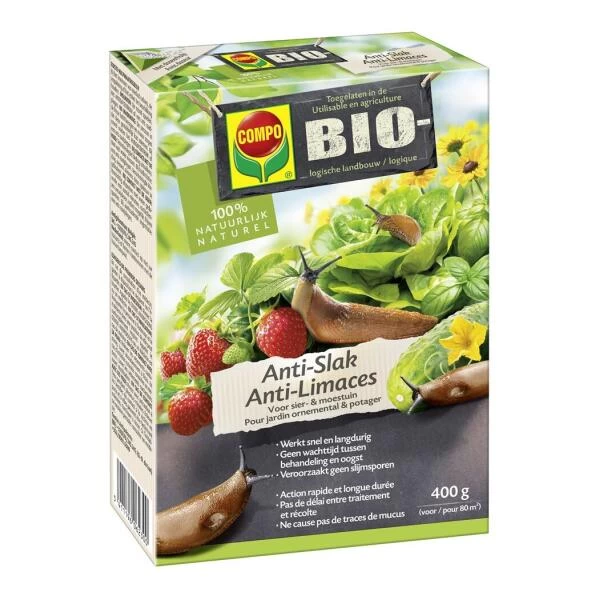 Compo Bio Anti-Slakkenkorrels Voor 400 G Voor Ca. 80 M² 3 Compo Bio Anti-Slakkenkorrels Voor 400 G Voor Ca. 80 M²