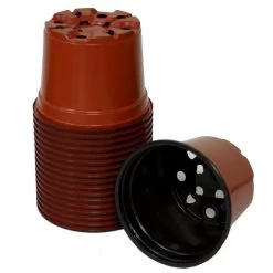 Bruine Ronde Kweekpotten - 9 Cm - Set Van 18 Stuks