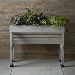 Vegtrug Verhoogde Kweektafel Grijs - 100 × 80 × 80 Cm -Buiten Tuin Verpleging vegtrug grijs 1 m 1517220431 1 600