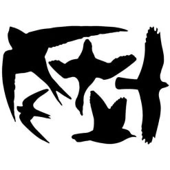 ESSCHERT DESIGN Vogelwering Stickervel Met 5 Vogelsilhouetten